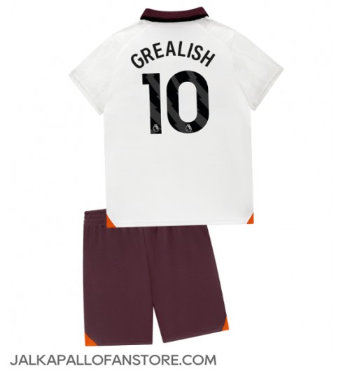 Manchester City Jack Grealish #10 Vieraspaita Lasten 2023-24 Lyhythihainen (+ shortsit)